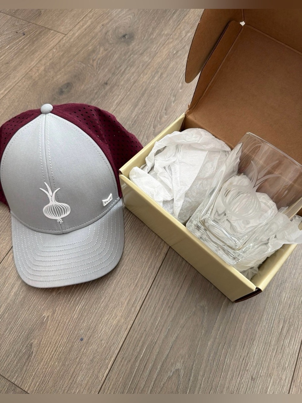 Ohoopee Match Club Melin Hat & 14oz Lowball Glass Set - Unused New Members Only